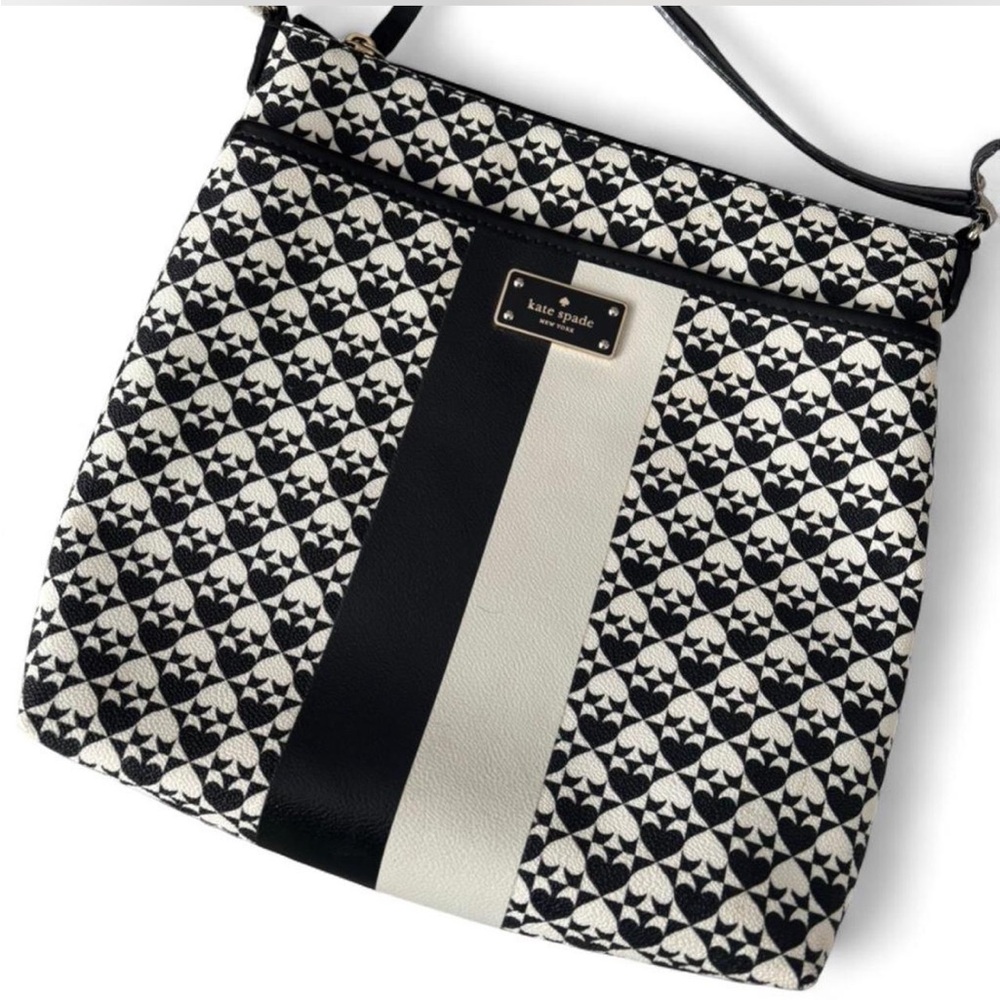 Kate Spade Black and Cream Geometric Crossbody Bag
